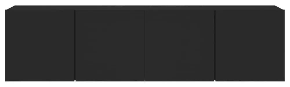 2 db fekete falra szerelhető TV-szekrény 80 x 30 x 41 cm