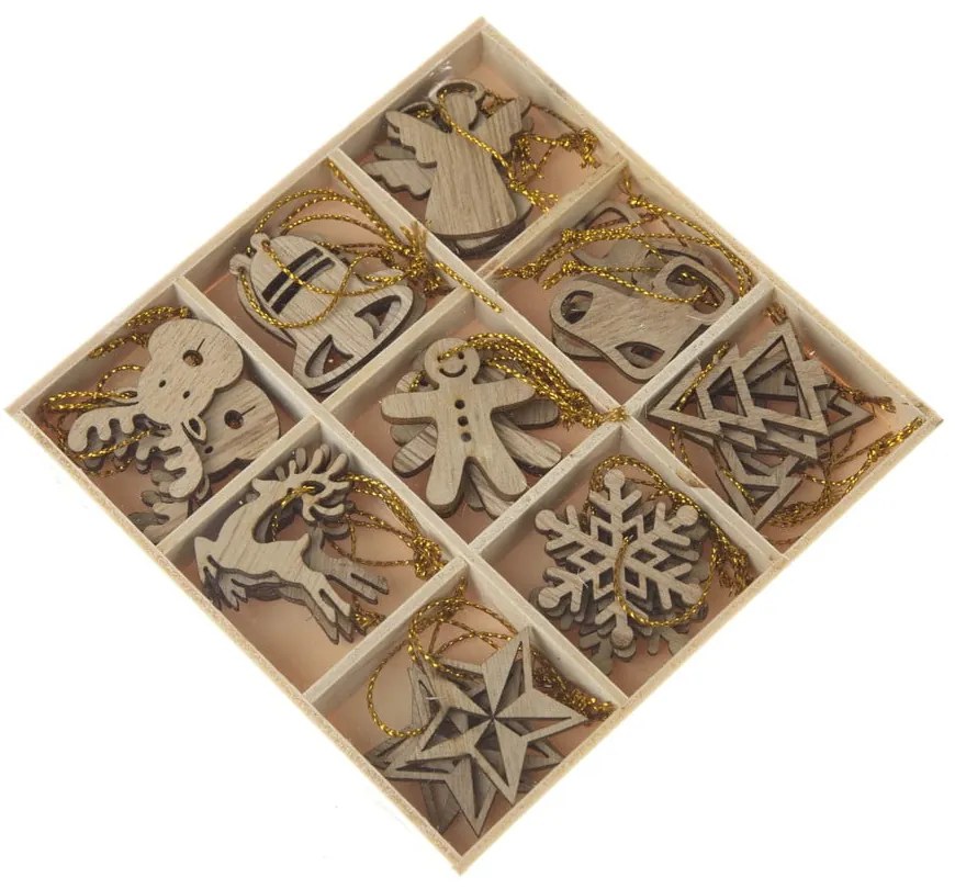 Fa karácsonyfadísz készlet 36 db-os ø 3,5 cm Natur – Dakls