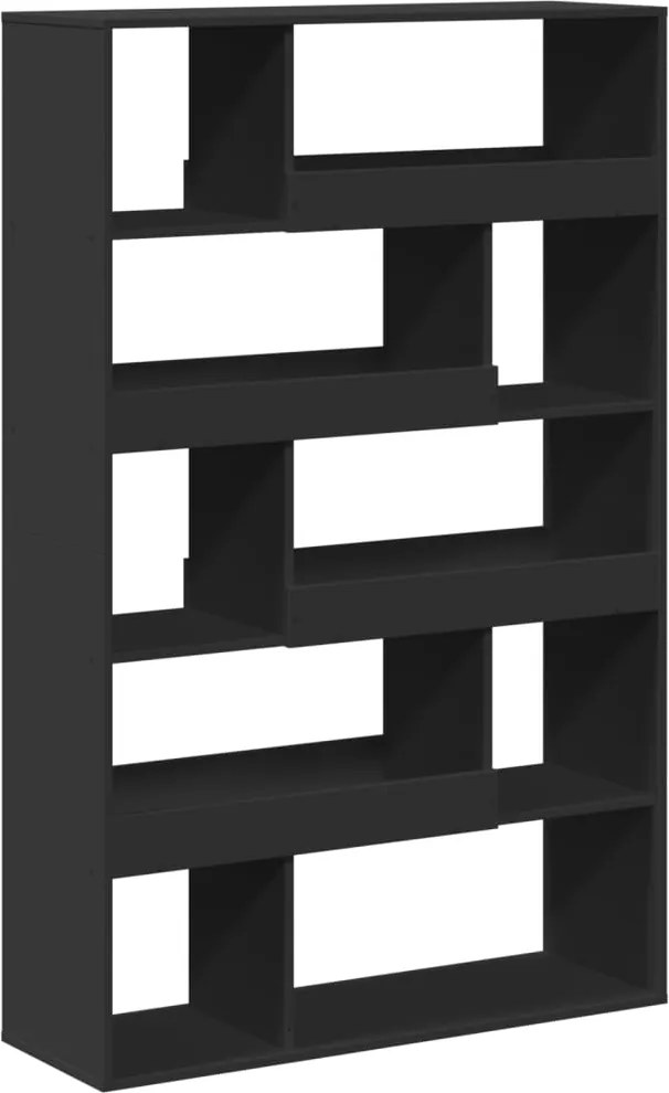 vidaXL fekete szerelt fa könyvespolc 100 x 33 x 156,5 cm
