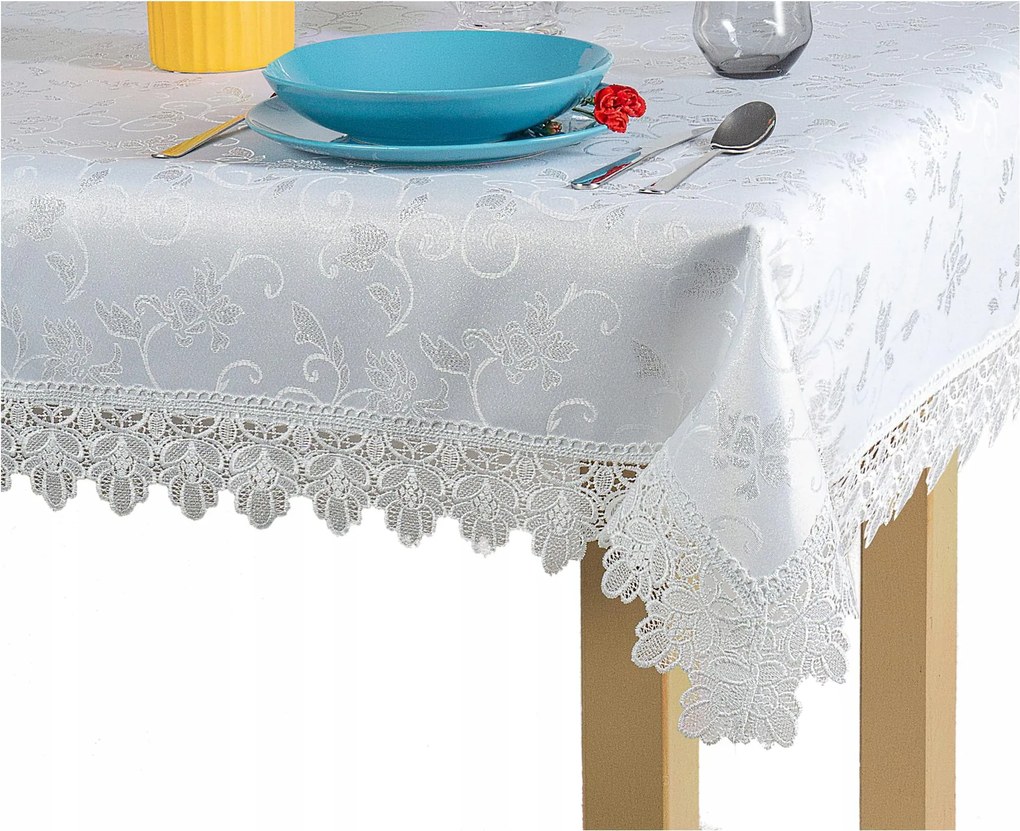 Asztalterítő 85x85 Szalvéta Fehér Gipszkartonnal