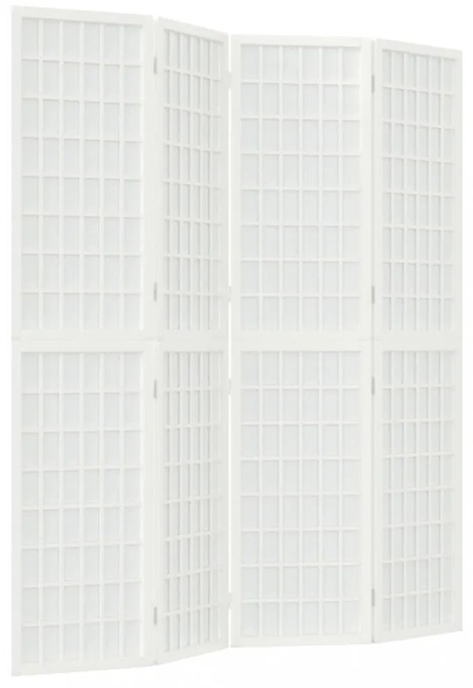 4 paneles fehér japán stílusú összecsukható paraván 160x170 cm