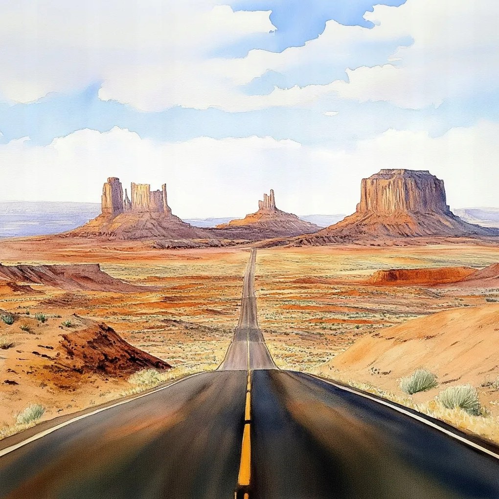 Vászonkép Canvas Monument Valley Út Sivatag Usa Utah 40x40