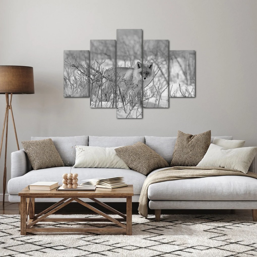 Kép - Róka, fekete, fehér (150x105 cm)