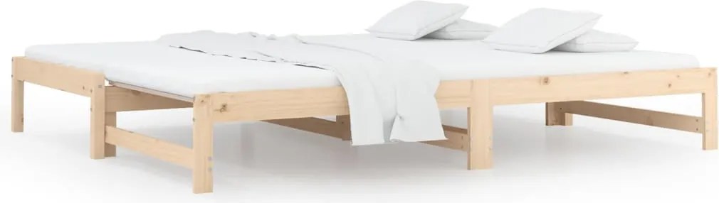 vidaXL tömör fenyőfa kihúzható kanapéágy 2 x (90 x 200) cm
