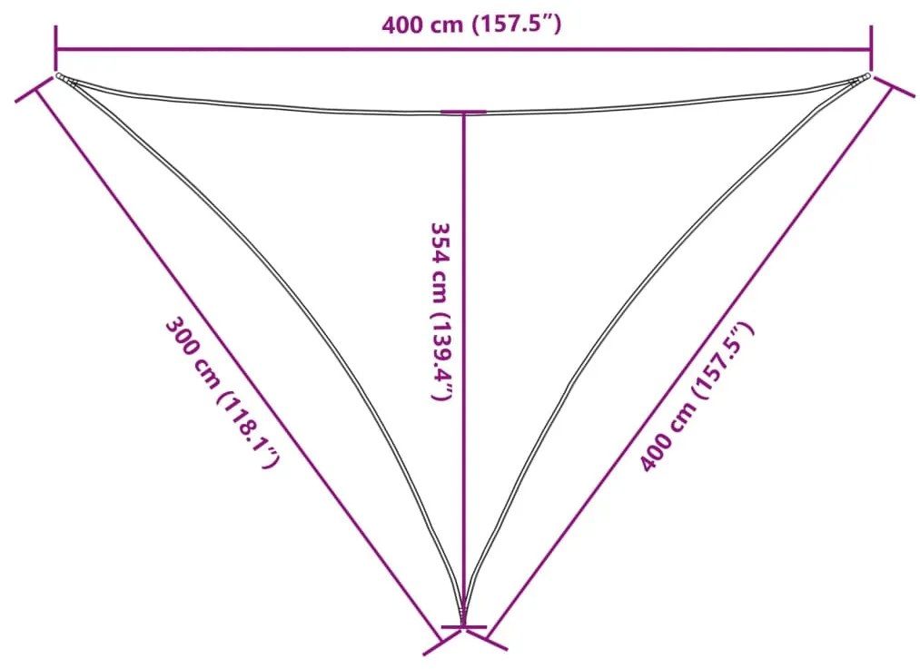 barna háromszögű oxford-szövet napvitorla 3 x 4 x 4 m