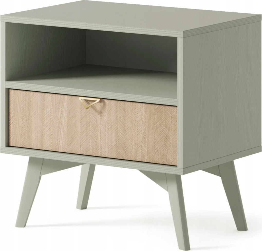 Komodee Éjjeliszekrény Tofino S54 Halszálka Scandi Eukaliptusz 1 fiók