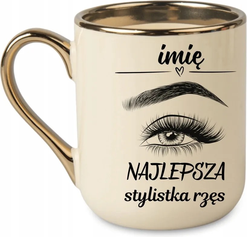 Elegáns bögre „Legjobb szempilla stylist név” 330 Krémszínű