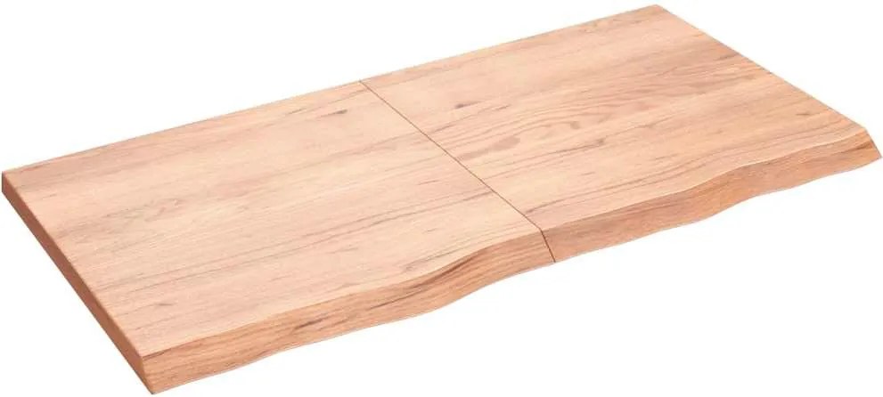 vidaXL világosbarna kezelt tömör tölgyfa fali polc 120 x 60 x (2-4) cm