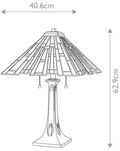 Quoizel QZ-MAYBECK-TL - Tiffany MAYBECK asztali lámpa 2xE27/60W/230V
