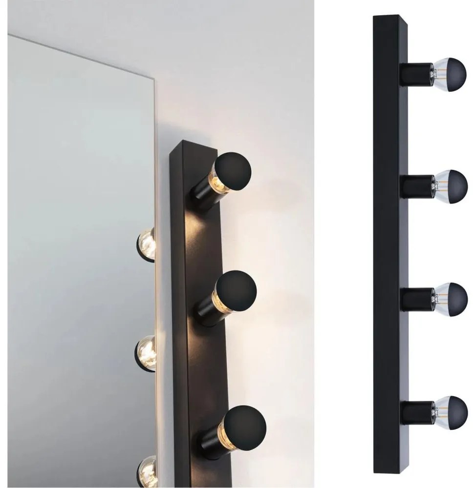 Paulmann 80099 - 4xE14/40W IP44 Fürdőszobai tükörmegvilágító REGULA 230V fekete