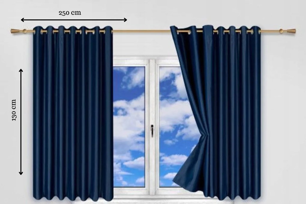 Mg függöny Sötétkék 250x130cm lengyel