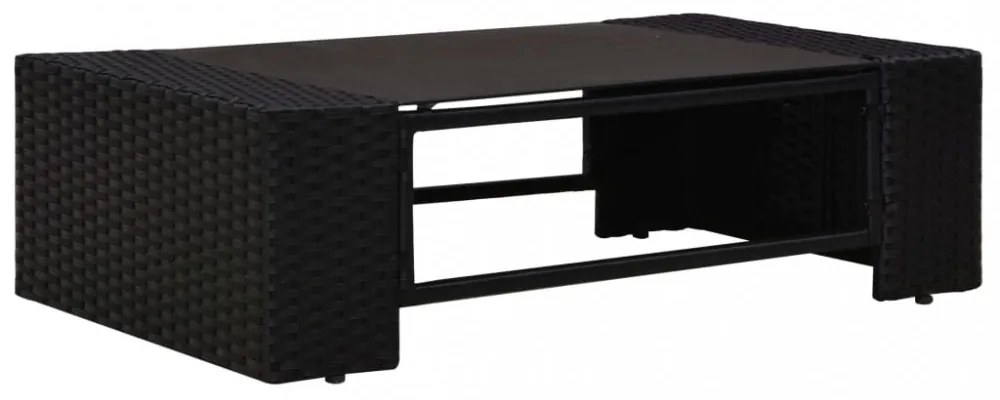 2 részes fekete polyrattan kerti ülőgarnitúra