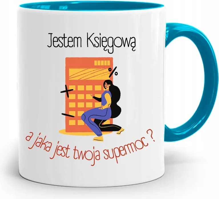 Kék Bögre Ajándék Könyvelőnek, fényképes nyomattal