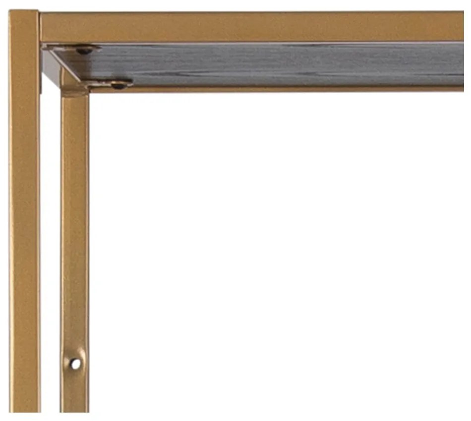 Fekete-aranyszínű könyvespolc 77x185 cm Seaford – Actona