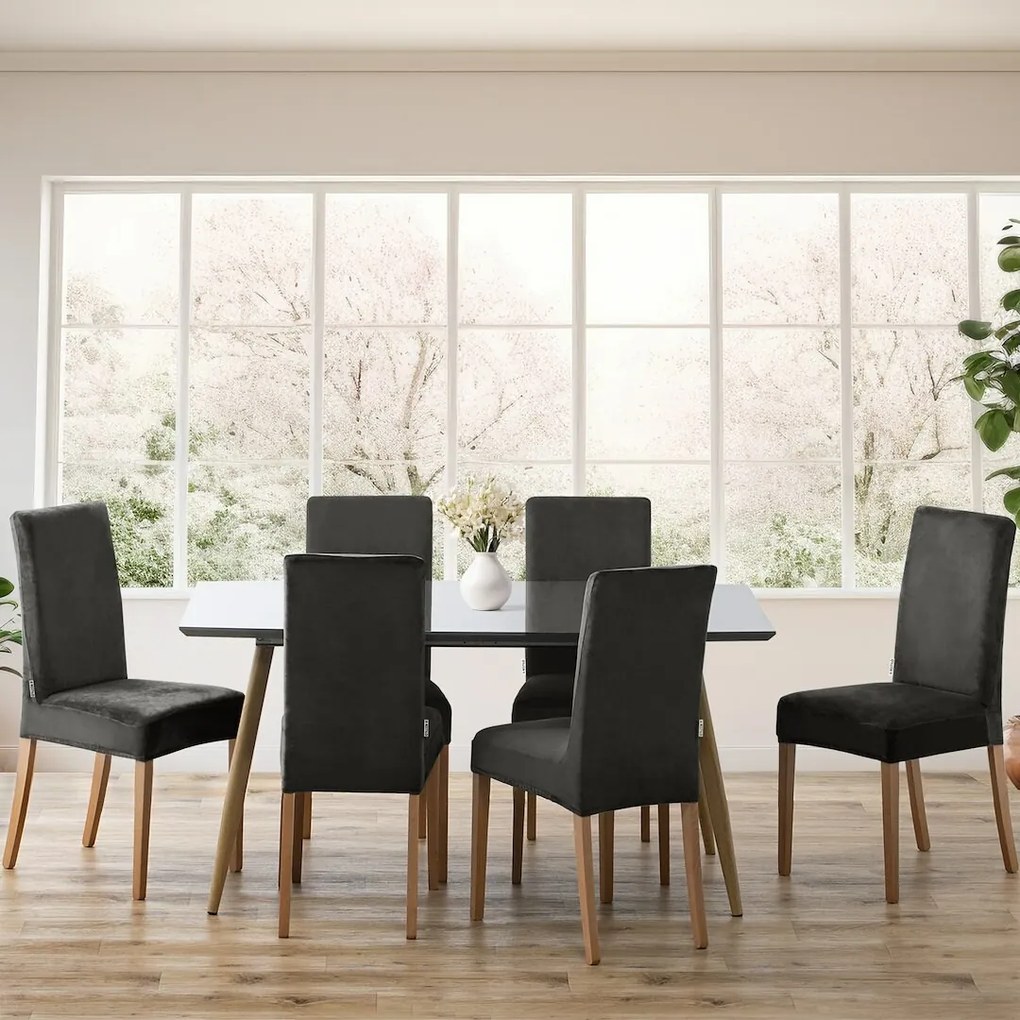 Restilo Feszítő huzat székhez Sento sötét szürke, 48 x 48 x 58 + 10 cm, 6 db-os szett