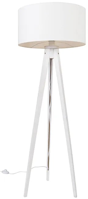 Modern állólámpa háromlábú fehér árnyékolóval, 50 cm - Tripod Classic
