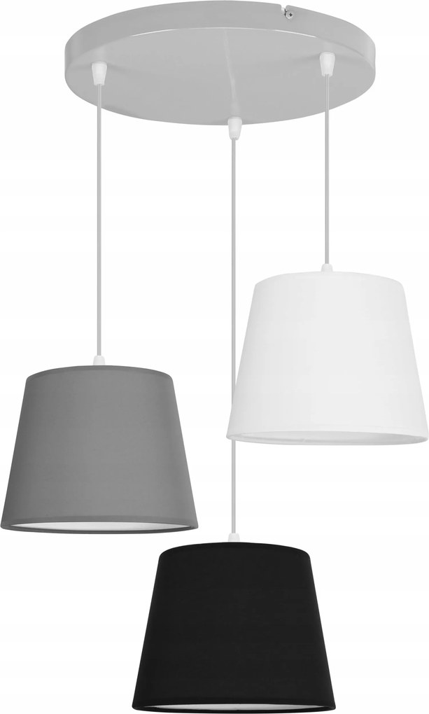 Mennyezeti Lámpa Lógó Csillár Lámpabúra Hármas Fekete Fehér Szürke Loft