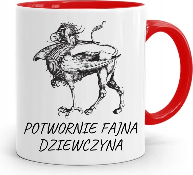 Piros Bögre Lányoknak Szörnyen Vagány, fényképes nyomott mintával