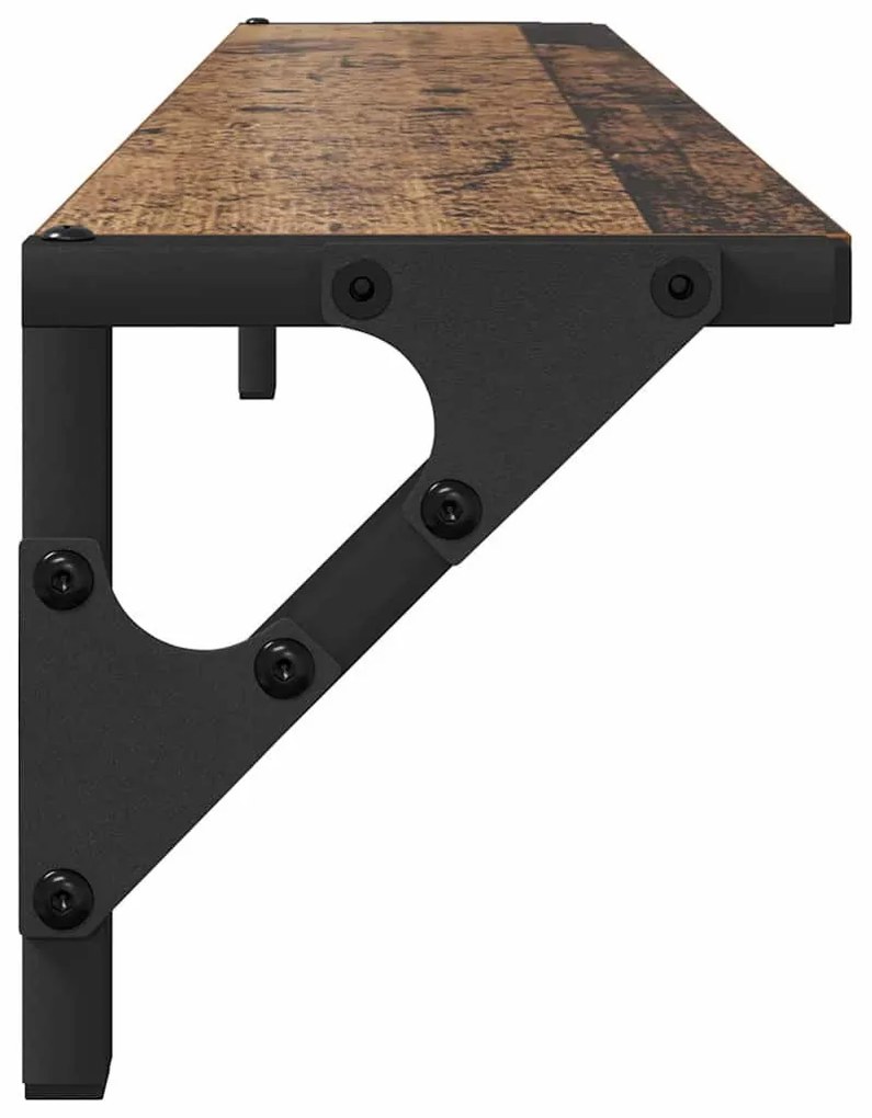 Falpolcok polcokkal 2 pcs Öreg fa 80 x 15 x 15,5 cm Faanyag