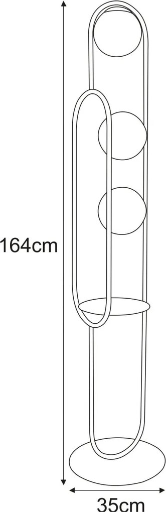 KAJA K-4963 FINESTRA Fekete Színű Állólámpa 3xE27 15W IP20