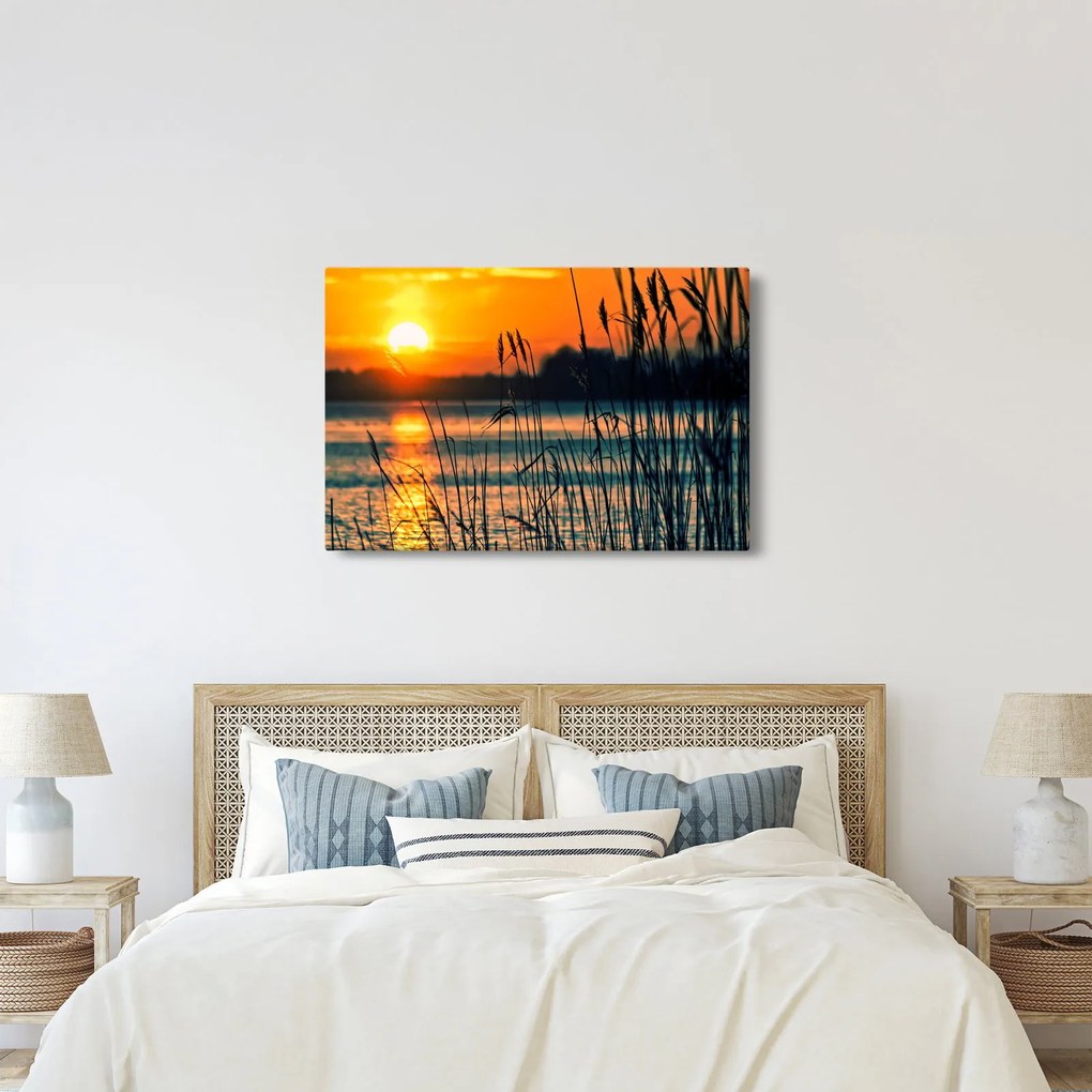 Kép - Naplemente a tó felett (90x60 cm)