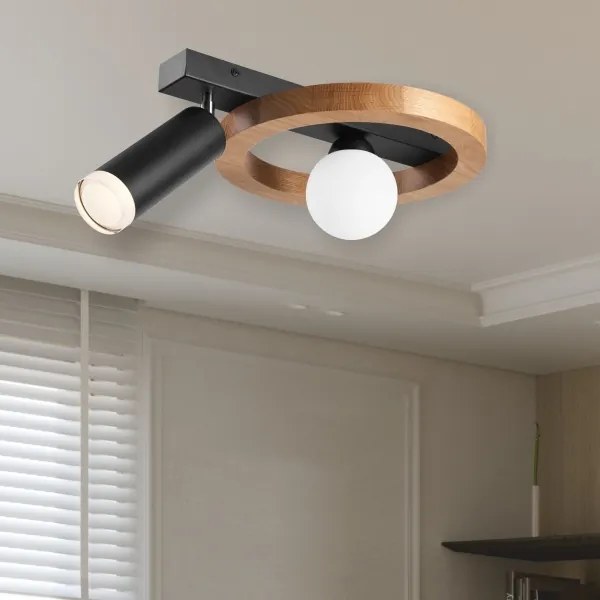 Spotlámpa OTIS 1xG9/5W/230V + 1xE27/15W/230V tölgy