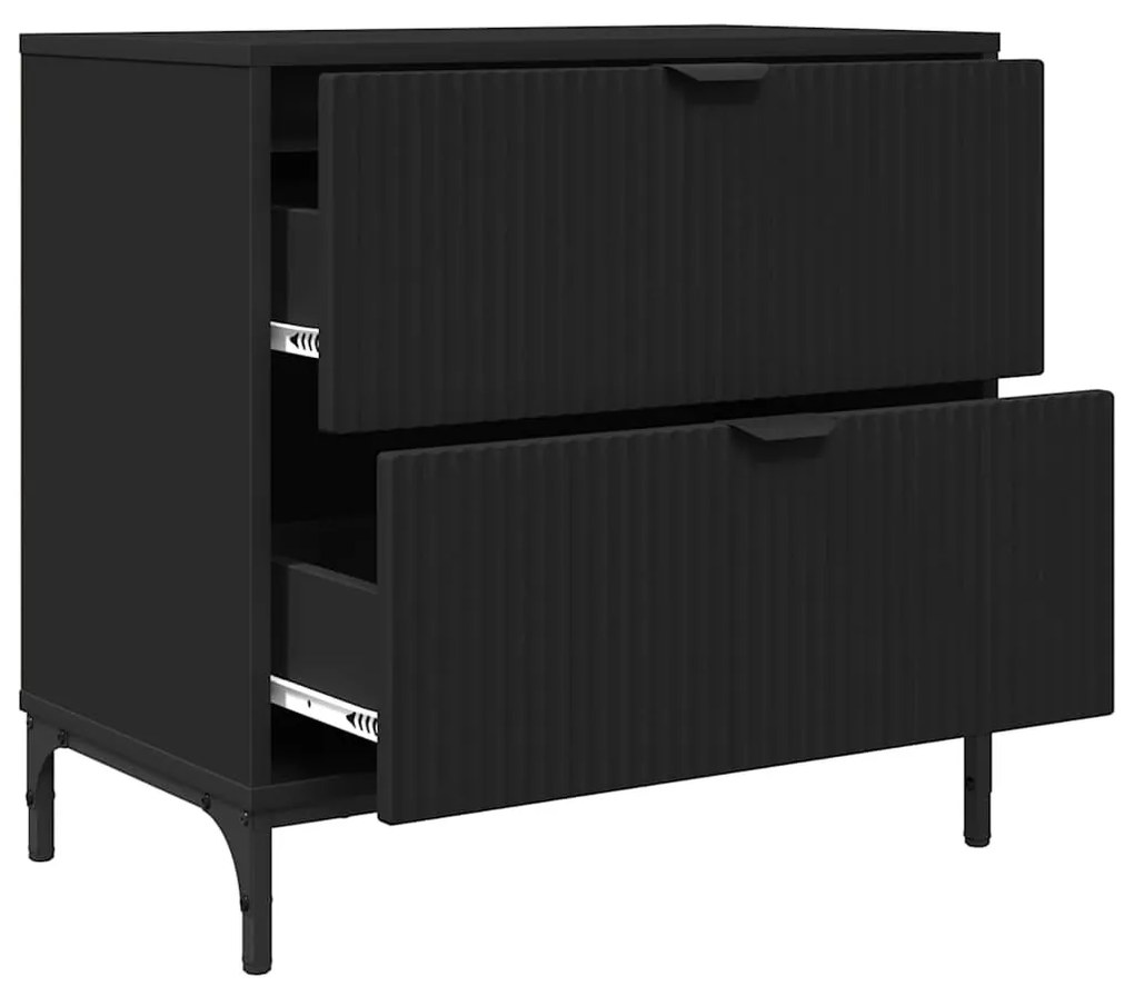 Éjjeli asztal fiókkal Fekete 63.5 x 36 x 61 cm Faanyag