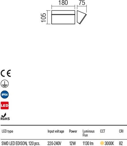 REDO 90017 TOKYO Modern Kültéri Fali Lámpa LED IP54