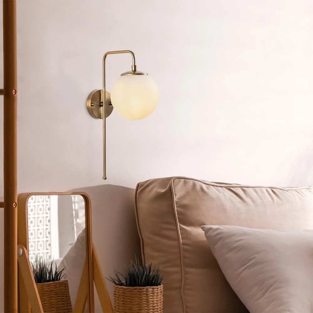 Fehér-sárgaréz színű fali lámpa Viran – Opviq lights