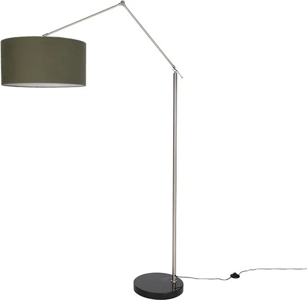 Fekete állítható állólámpa zöld ernyővel 50 cm - Editor