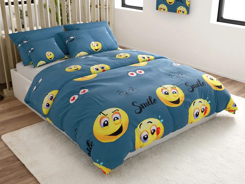 Mikroszálas ágyneműhuzat EMOJI KINYÚJTOTT nyelvvel szürke Ágyneműhuzat mérete: 70 x 90 cm | 140 x 200 cm