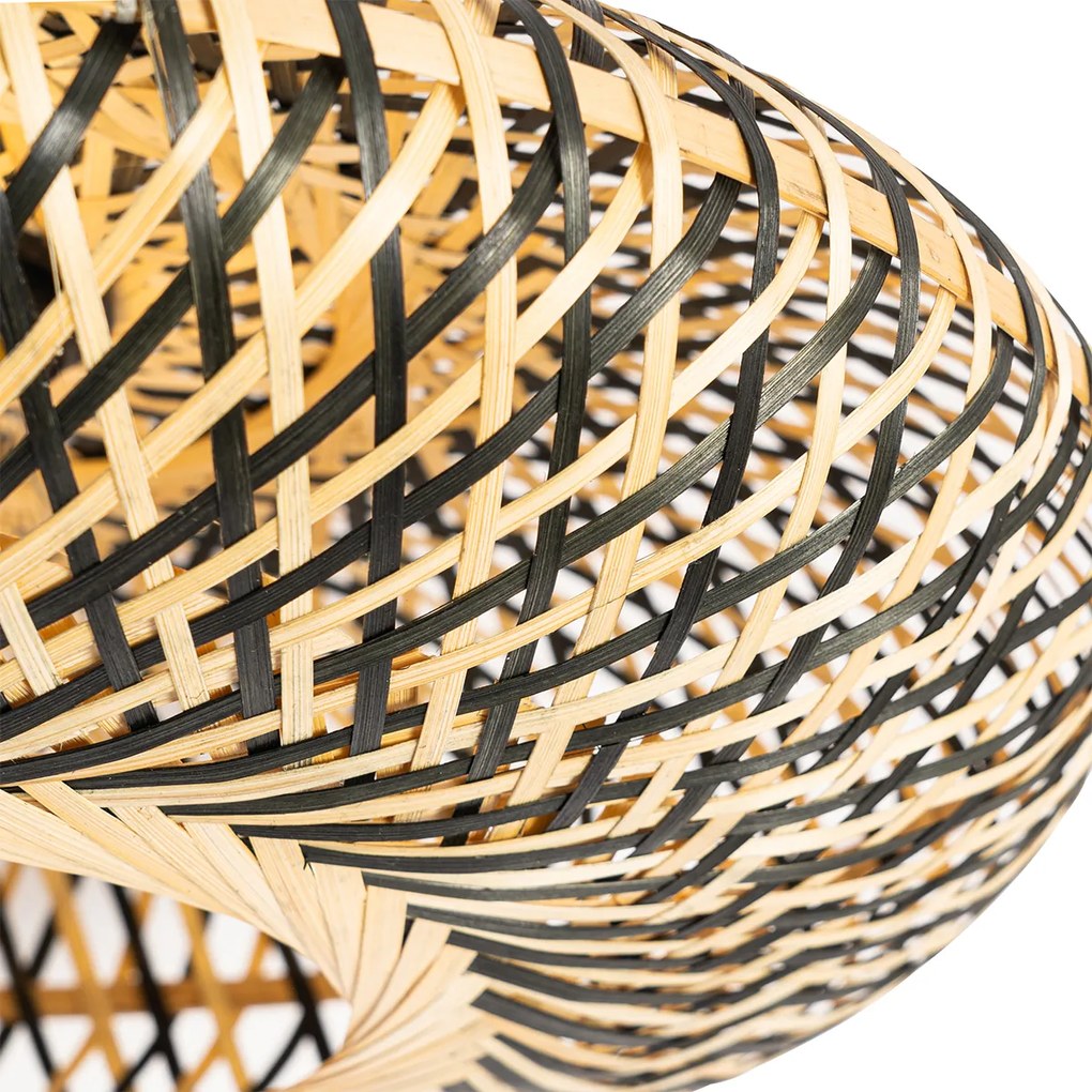 Okos mennyezeti lámpa fekete bambusz 40 cm, Wifi A60-nal - Ostrava