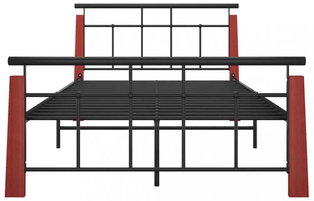fém és tömör tölgyfa ágykeret 120 x 200 cm