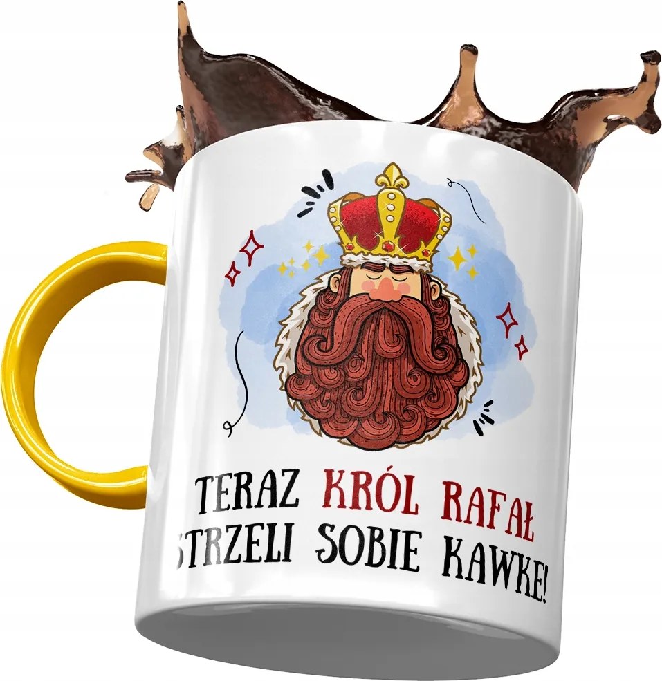 Sárga bögre Raffael Barát Barátnak Ajándék Nyomtatott Fotóval