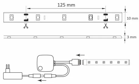 RGB LED Szabályozható szalag Wi-fi + zenei funkció LED/20W 5 m Tuya