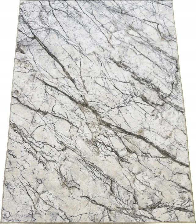 Szőnyeg 120x170 Krémszínű Márvány Plüss Puha Modern Hálószoba Nappali