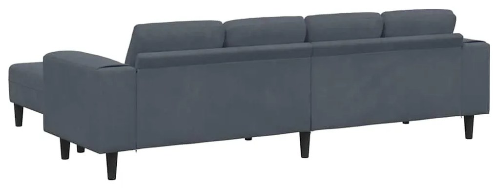 Kanapé Szett 3 pcs Sötétszürke Bársony