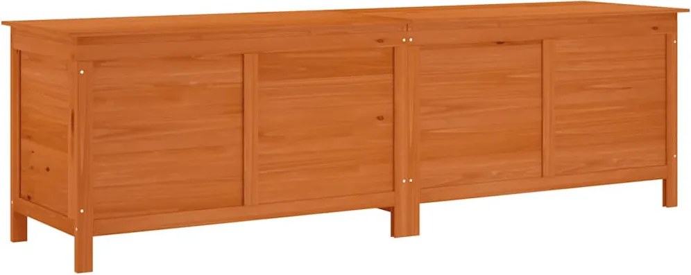 vidaXL barna tömör fenyőfa kerti tárolóláda 198,5 x 50 x 56,5 cm