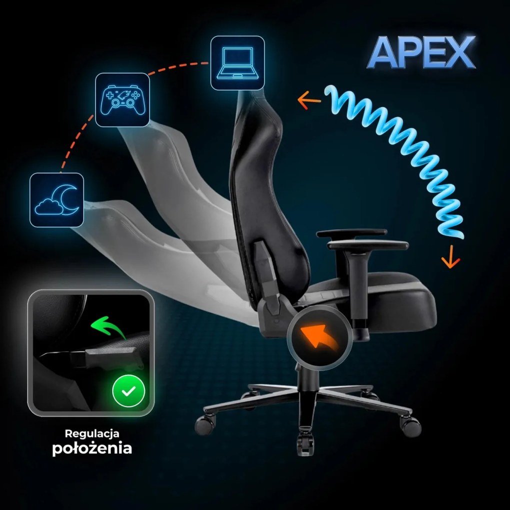 Gaming forgószék fekete színben APEX