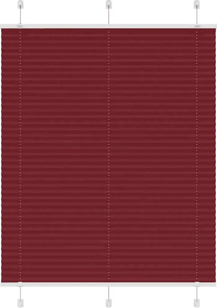 vidaXL pliszírozott redőny Bordeaux piros 110x150 cm szövetszélesség