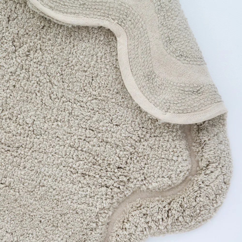 Bézs mosható kézi szövésű pamut kerek szőnyeg ø 110 cm Sweet April Lin – Nattiot