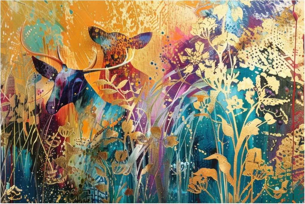 Kép - Absztrakt festmény a természetről (90x60 cm)