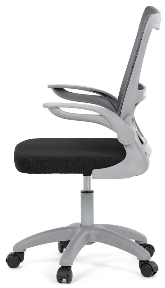 Scaun de birou pivotant gri cu cotieră reglabilă KA-K2008