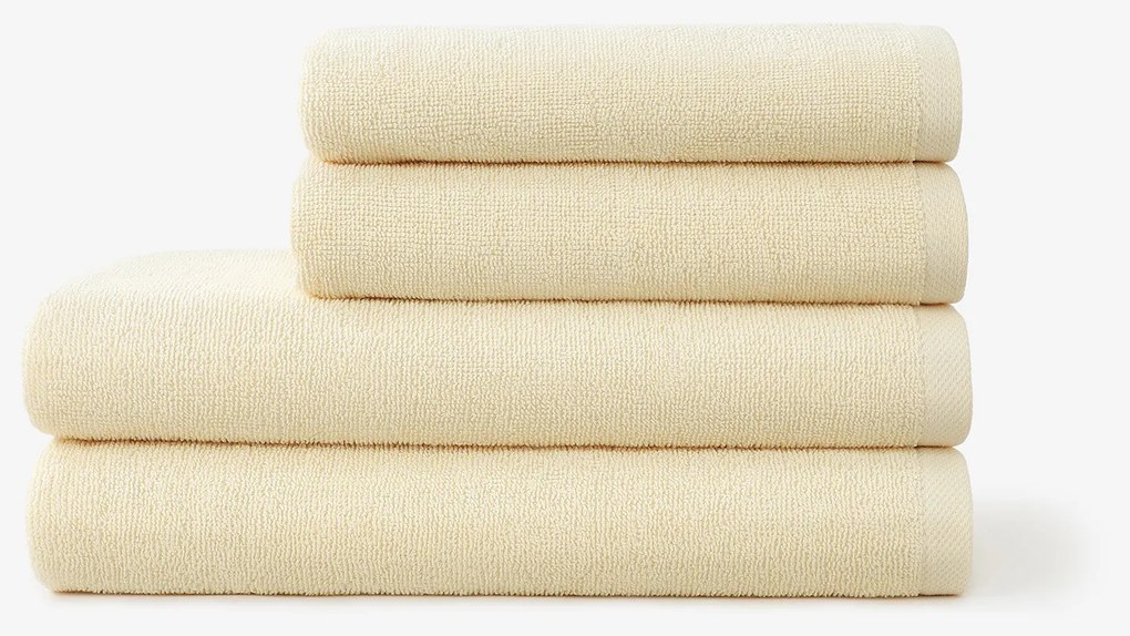Goldea bordűr nélküli frottír törölköző és fürdőlepedő soft – krémszínű 70 x 140 cm