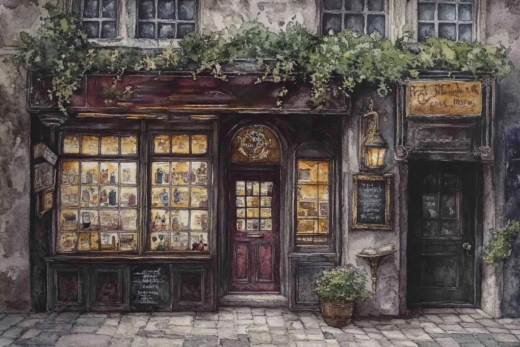 Vászonkép Canvas Város Utca Honlap Mágikus Bolt Ablak 60x40