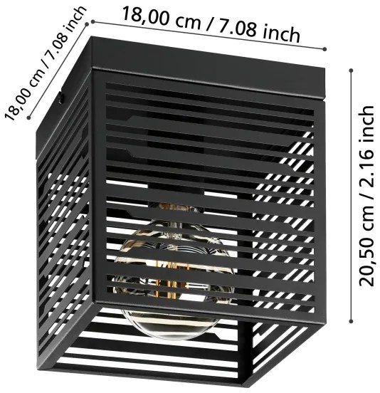 Eglo 900355 - Mennyezeti lámpa PIEDRITAS 1xE27/40W/230V