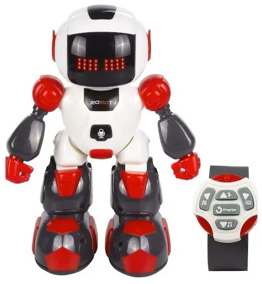Új Fajta Buddy Táncos Robot Óra Távirányítóval Gesztus Vezérléssel fehér/piros, 27 cm