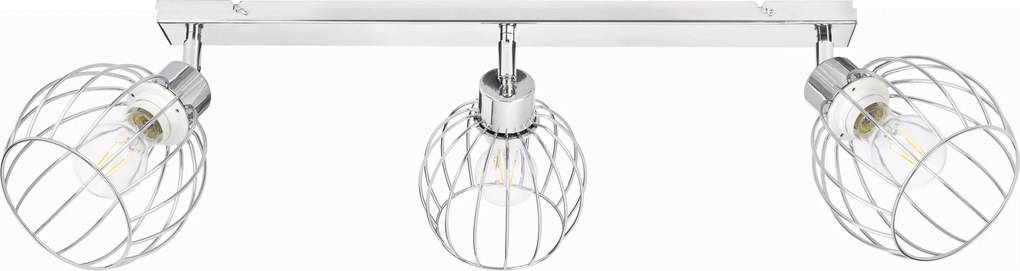 Lámpa plafon csillár mozgás loft drót 3 golyó króm