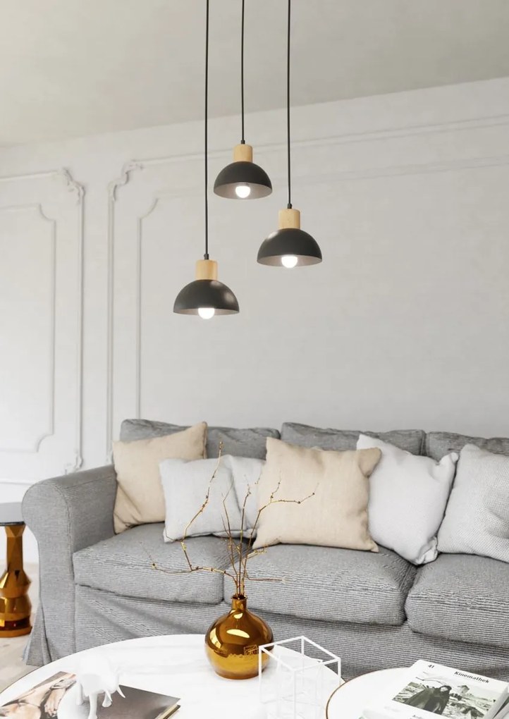 Emibig modern függeszték seco fekete emi1393/3prem