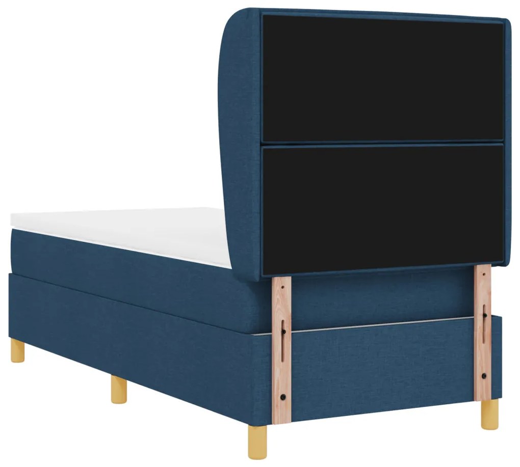 Boxspring Ágy Matrac Szettel Kék 100x200 cm Szövet